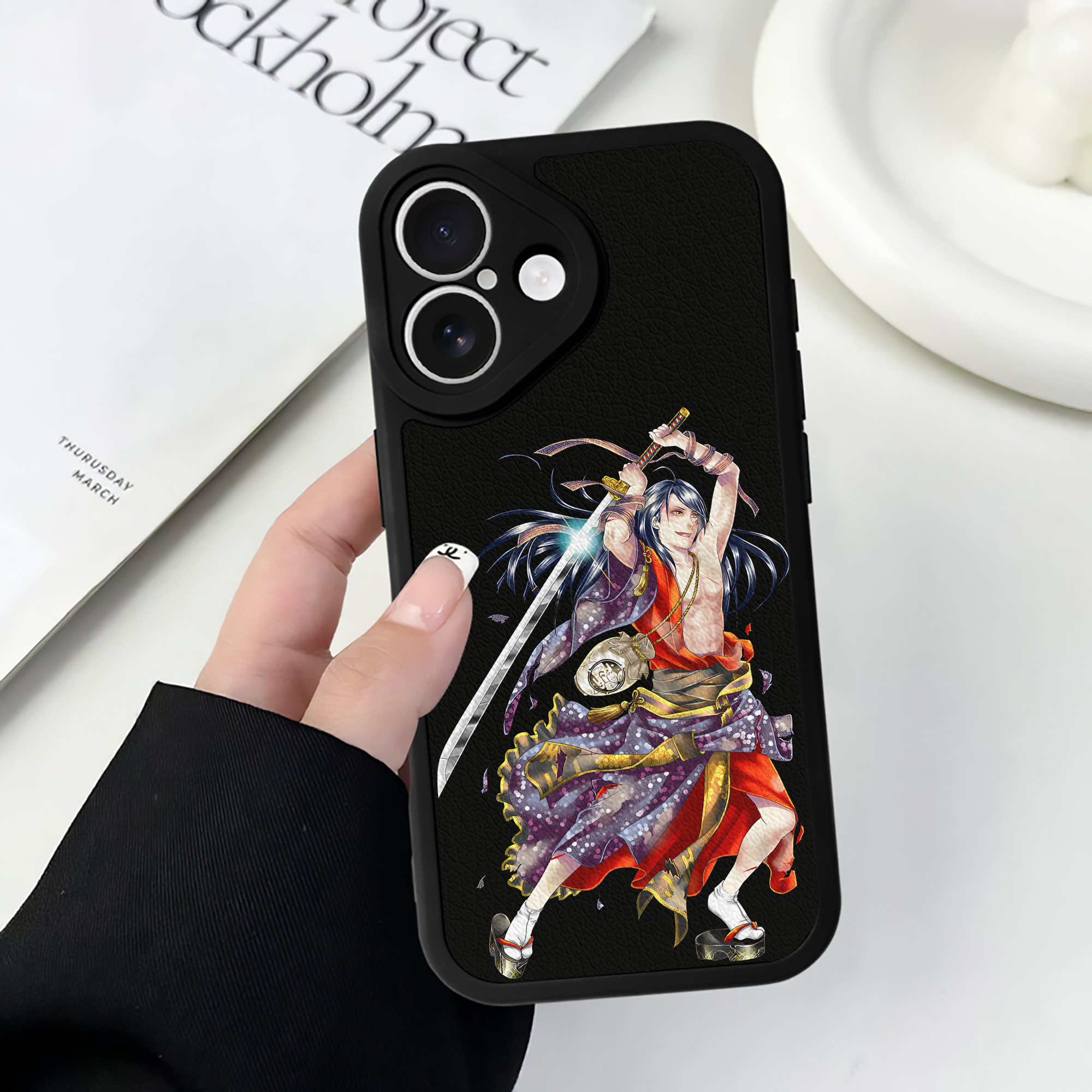 （画像用） 刀剣乱舞 Touken Ranbu 【iPhone 16シリーズ対応】シリコンスマホケース（レザー調） 材質：シリコン
